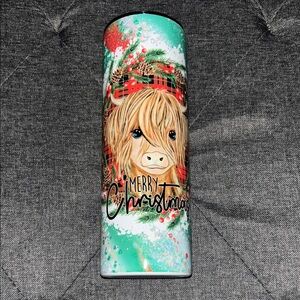 Merry Christmas Highland Cow Tumbler